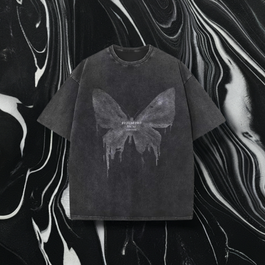 Washed Gothic Butterfly Tee